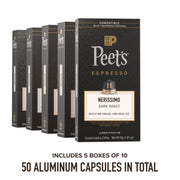 Peet's Coffee Nerissimo / 10 Count (Pack of 5) / Nerissimo (Intensity 11) Coffee Gifts