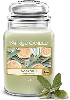Yankee Candle Scented Candle | Sage & Citrus Large Glass | Long Burning Time Up to 150 Hours | for Women