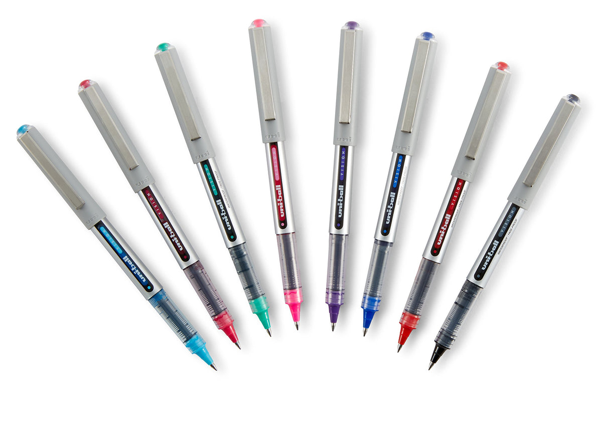 Vision Rollerball Pens by Uni-Ball – 1 Count (Pack of 1), Plastic, Black, Model 1824106