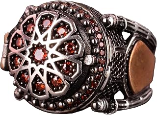 KAMBO Men's 925 Sterling Silver King's Ring, Secret Box Design