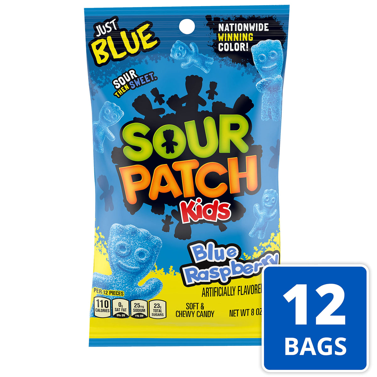 Blue Raspberry Soft & Chewy Candy by Sour Patch Kids – 8 Ounce (Pack of 12), Blue, Pack of 12, Model VC-a4-96873