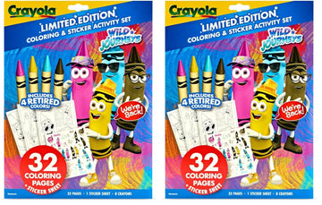 Retired Colors Coloring & Activity Set by Crayola – 8 Count (Pack of 2), Paper, Reddish-Magenta, Pack of 2, Model 040864