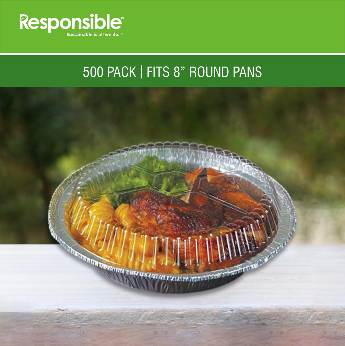 Responsible Products 8 inch Lids (500 Count) / Clear / Casual Disposable Cookware