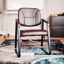 Global Industrial Reception Chair, Vinyl Upholstered, Burgundy