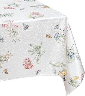 Lenox Butterfly Meadow Damask Tablecloth, Multicolor - 60" W x 84" L