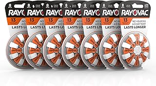 Rayovac Size 13 Hearing Aid Batteries (56 Pack), Size 13 Batteries