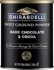 Ghirardelli Dark Chocolate & Cocoa Sweet Ground Powder, 3 lb Can