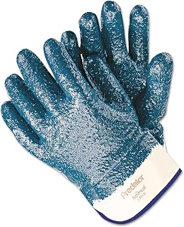 MCR Safety 9761R-L Predator Rough Finish Nitrile Coated Glove, Large, Blue (Pack of 12)