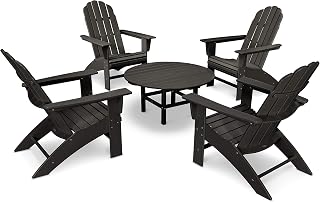 Polywood Vineyard 5-Piece Oversized Adirondack Chair Conversation Set
