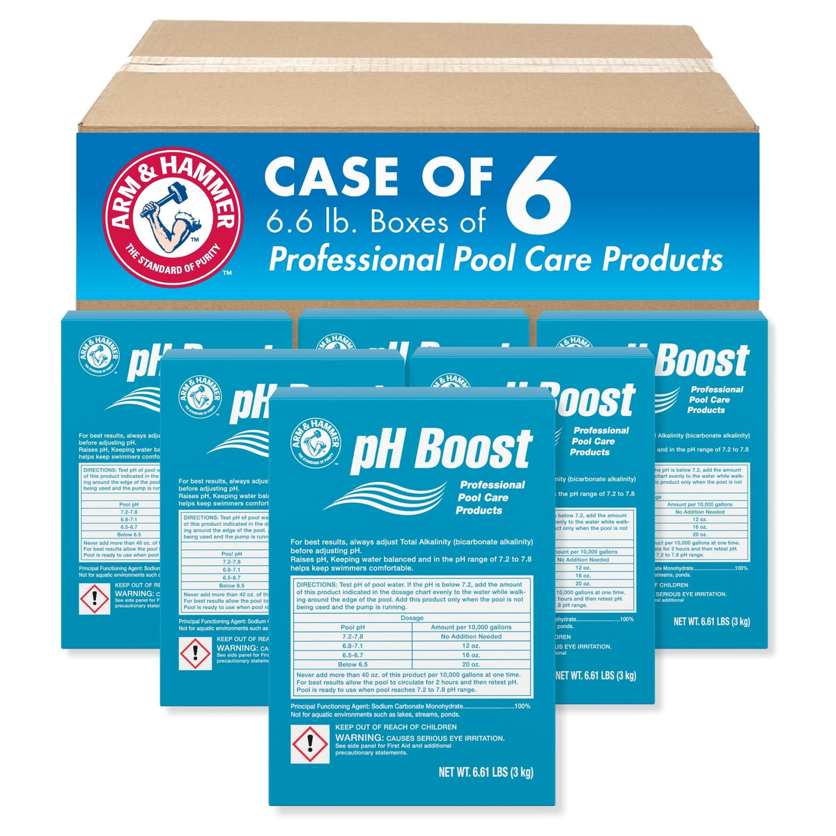 pH Boost Professional Pool Care by Arm & Hammer – Pack of 6, Model 033200150015