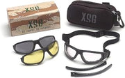Pyramex XSG Safety Eyewear, Clear Ballistic, Gray Ballistic And Amber Ballistic Interchangeable Lenses With Black Frame