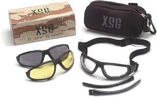 Pyramex XSG Safety Eyewear, Clear Ballistic, Gray Ballistic And Amber Ballistic Interchangeable Lenses With Black Frame