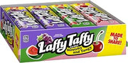 Laffy Taffy Variety Box, Grape Watermelon Cherry Chewy Candy, 1.5 oz, 24 Ct | Grape, watermelon, cherry stretchy tangy taffy, individually wrapped, jokes on wrapper, lunchbox, sharing