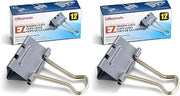 Officemate EZ Binder Clips,Medium Size,12/Box,Gray (99250),(Pack of 2)