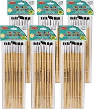 Charles Leonard Flat Tip Easel Paint Brushes, 1/4", 12 Per Set, 6 Sets