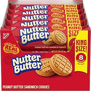 Nutter Butter Peanut Butter Sandwich Cookies, King Size, 10-3.5 oz Snack Packs | 8 Cookies Per Pack, Made with Real Peanut Butter, Certified Kosher, Individually Wrapped