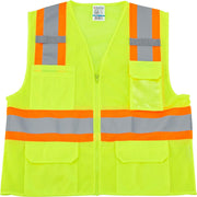 Class 2 Hi-Vis Safety Vest by Global Industrial – 4X-Large-5X-Large, Polyester, Lime Green, Model 641641LXXXXL