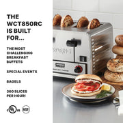 4-Slot Toaster with 380 Slices an Hour & 120V by Waring – Stainless Steel, Silver, Model WCT850RC