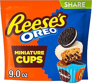 OREO® Miniatures Milk Chocolate and White Creme Peanut Butter Cups by Reese's – 9 Ounce (Pack of 1), Milk Chocolate, White