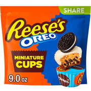 OREO® Miniatures Milk Chocolate and White Creme Peanut Butter Cups by Reese's – 9 Ounce (Pack of 1), Milk Chocolate, White
