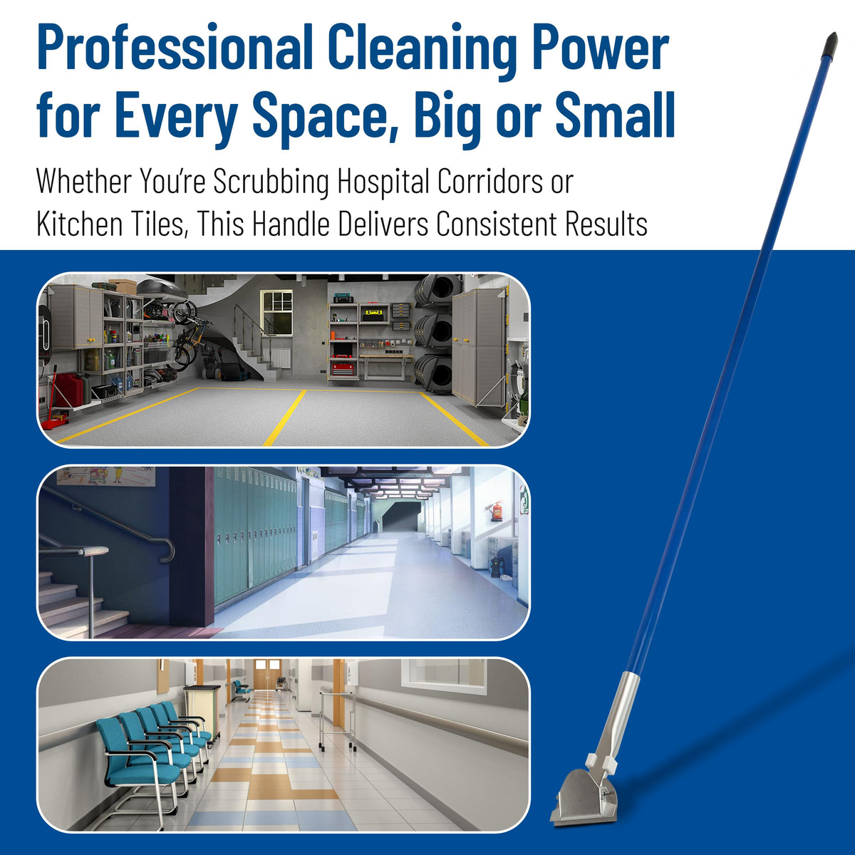 Commercial Dust Mop Handle by Carlisle FoodService Products – 1 Pack, Metal, Blue, Model 36201300
