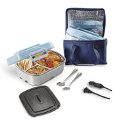 Hamilton Beach Stainless Steel 3 Compartment Tray / Blue / Modern Lunch Boxes