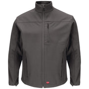Men's Deluxe Soft Shell Jacket by Red Kap – Large, Polyester Fleece, Charcoal, Model JP68CH RG L