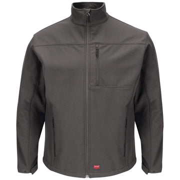 Men's Deluxe Soft Shell Jacket by Red Kap – Large, Polyester Fleece, Charcoal, Model JP68CH RG L