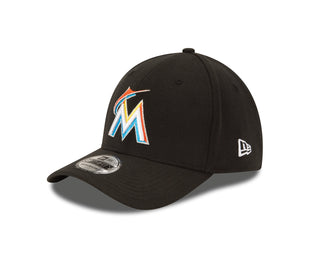 MLB Miami Marlins Junior Team Classic Home 39Thirty Stretch Fit Cap by New Era – Child/Youth, Polyester, Black, Model 10975879