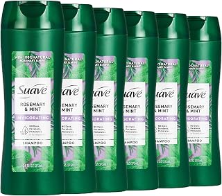 Suave Invigorating Shampoo with Rosemary & Mint, Refreshing & Replenishing Care for Healthy-Looking Hair, No Parabens, Phthalates, or Dyes, 6 Pack of 12.6 FL OZ Bottles