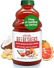 Dr. Smoothie Refreshers Blood Orange Coconut Ginger – Made with Real Fruit Juice – Drink Concentrate, No Artificial Colors, Shelf-Stable – Lightly Caffeinated with Green Coffee Extract (46 oz Bottle)
