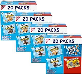 NABISCO Fun Shapes Variety Pack, Barnum's Animal Crackers, Teddy Grahams and CHIPS AHOY! Cookies, 20 Snack Packs (Pack of 4)