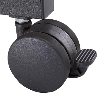 Safco Products 1210BL Carpet Casters with Alphabetter Desk, Black