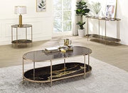 50" Marble Print Coffee Table, Round Coffee Table with Glass Top, Mesa De Centro para Sala with Metal Frame Storage Shelf for Elegant Home Lounge Spaces, Black