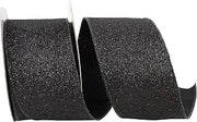 Reliant Ribbon 97896W-031-40F Glitter Lame Wired Edge Ribbon, 2-1/2 Inch X 10 Yards, Black