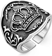 Solid 925 Sterling Silver King's Crown Archer Thumb Men's Ring Adjustable Size