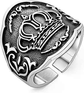 Solid 925 Sterling Silver King's Crown Archer Thumb Men's Ring Adjustable Size