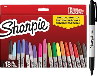 Sharpie Permanent Marker Set | Limited Edition Colour Assortment | Fine Point | 18 Count Marker Pens | Back to School Set