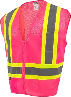 Radians SV22-1 Economy Type O Class 1 Safety Vest Size Extra Large, Pink Mesh with Contrasting Tape - 1 Each