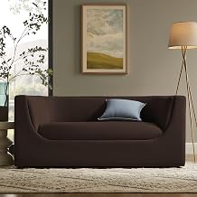 Modway Hilda 67 Inch Modern Curved Back Performance Velvet Loveseat in Chocolate Brown – Plush Upholstered 2-Seat Sofa for Living Room, Apartment, Office