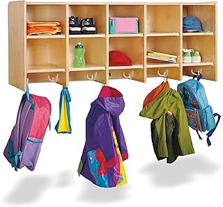 Jonti-Craft 10 Section Wall Mount Without Bins Coat Locker