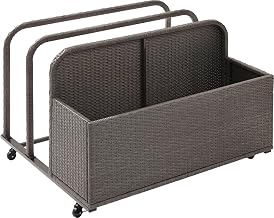 Crosley Furniture Palm Harbor Wicker Outdoor Storage Pool Caddy for Toys, Floats, Patio Furniture Cushions