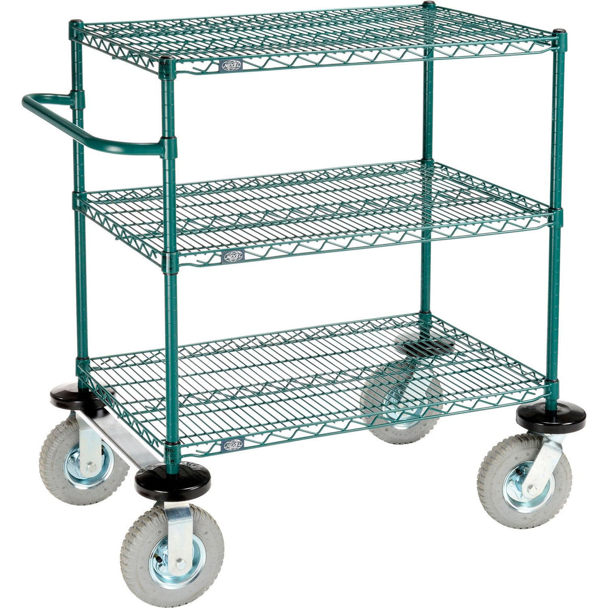 3 Shelf CART by Nexel – Alloy Steel, Green Epoxy, Model SC2436NG3
