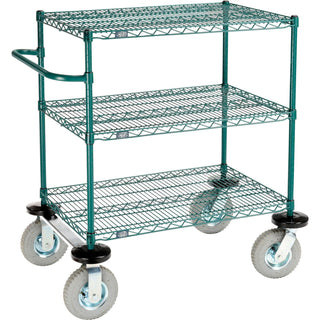 3 Shelf CART by Nexel – Alloy Steel, Green Epoxy, Model SC2436NG3