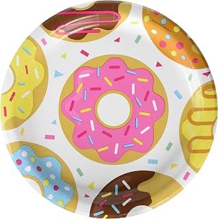Creative Converting Donut 9 Inch Lunch Dinner Plates, 9", Multicolor