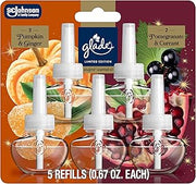 Glade PlugIns Refills Air Freshener, Pumpkin & Ginger and Pomegranate & Currant, Scented and Essential Oils for Home and Bathroom, 0.67 Fl Oz, 5 Count