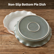 Siducal Ceramic Pie Pan, 10.5 Inch Deep Dish, Green