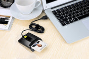 smart Card Reader DOD Military USB Common Access CAC Card Reader by saicoo – 42.3 x 2.55 Inch, Type A, Model FBA_S0201B-SSM
