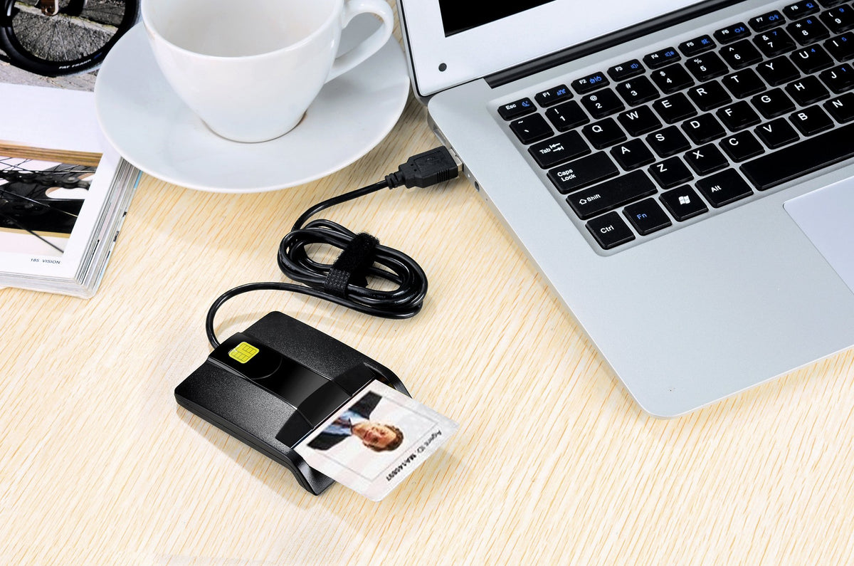 smart Card Reader DOD Military USB Common Access CAC Card Reader by saicoo – 42.3 x 2.55 Inch, Type A, Model FBA_S0201B-SSM