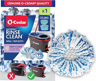 Genuine RinseClean Deep Clean Spin Mop Head Replacement (1-Pack) | 40% More Cleaning Power | Microfiber Refill | Machine Washable | Compatible with O-Cedar EasyWring RinseClean Spin Mop System